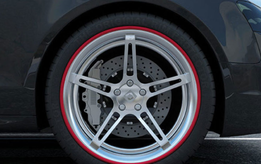 Honda Jazz Red Rimblades Alloy Wheel Edge Ring Rim Protectors Tyres Tire Guard Rubber Moulding 
